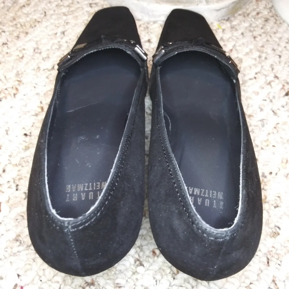 Vintage 90's/Y2k Stuart Weitzman Black Suede Pumps - Picture 6 of 11